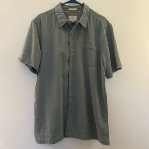 Quiksilver Green Casual Button Down Shirt Short Sleeve